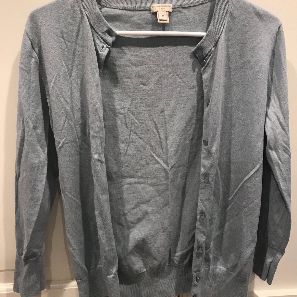 J-Crew Light Blue Button-Down Cardigan Sweater